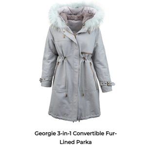 J.ING Georgie 3-in-1 Convertible Blue Grey Parka